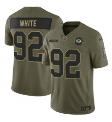 Men's Green Bay Packers #92 Reggie White Olive 2025 F.U.S.E. Salute to Service Limited Football Stitched Jersey