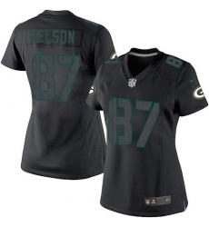 Women's Nike Green Bay Packers #87 Jordy Nelson Limited Black Impact NFL Jersey