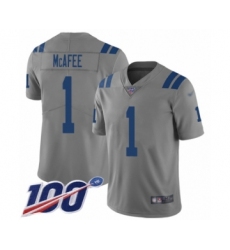 Youth Indianapolis Colts #1 Pat McAfee Limited Gray Inverted Legend 100th Season Football Jersey
