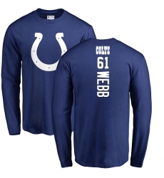 NFL Nike Indianapolis Colts #61 JMarcus Webb Royal Blue Backer Long Sleeve T-Shirt