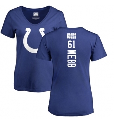 NFL Women's Nike Indianapolis Colts #61 JMarcus Webb Royal Blue Backer T-Shirt