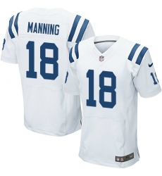 Men's Nike Indianapolis Colts #18 Peyton Manning Elite White NFL Jersey