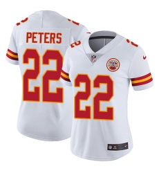 Women's Nike Kansas City Chiefs #22 Marcus Peters Elite White NFL Jersey