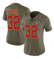Women's Nike Kansas City Chiefs #32 Spencer Ware Limited Olive 2017 Salute to Service NFL Jersey