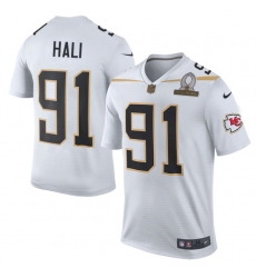 Men's Nike Kansas City Chiefs #91 Tamba Hali Elite White Team Rice 2016 Pro Bowl NFL Jersey