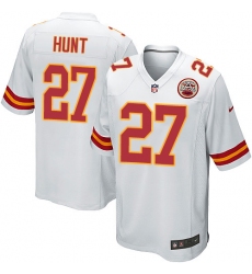 Men's Nike Kansas City Chiefs #27 Kareem Hunt Game White NFL Jersey