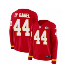 Women's Nike Kansas City Chiefs #44 Dorian O'Daniel Limited Red Therma Long Sleeve NFL Jersey