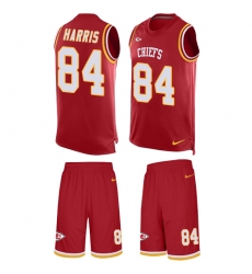 Men's Nike Kansas City Chiefs #84 Demetrius Harris Limited Red Tank Top Suit NFL Jersey