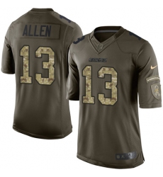 Men's Nike Los Angeles Chargers #13 Keenan Allen Elite Green Salute to Service NFL Jersey